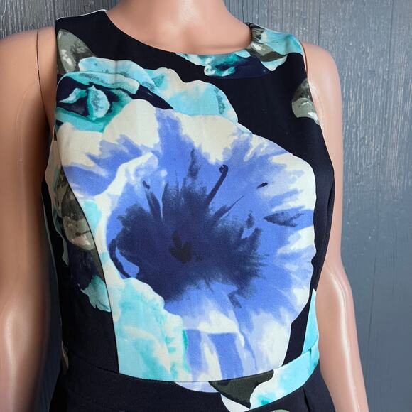 Vince Camuto Fit And Flare Dress 6 Sleeveless Floral Career Summer Resort Wear - Picture 2 of 6